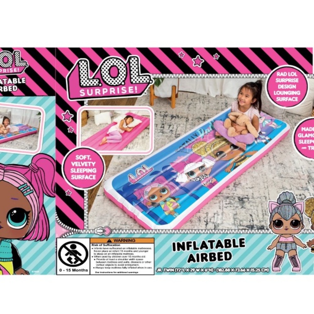 Inflatable Jr Twin Travel Kids Air Bed Mattress - L.O.L. Surprise!
